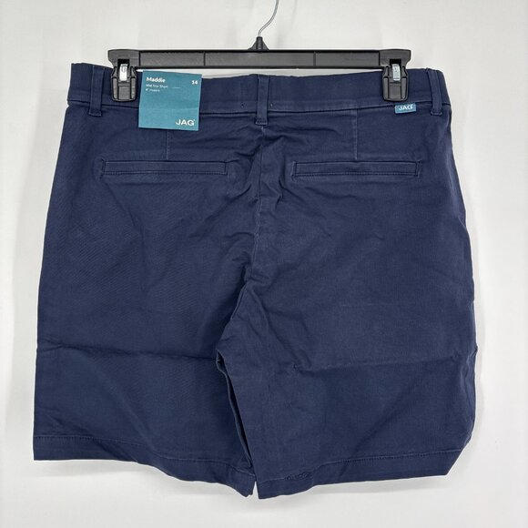 Jag Women's Maddie 8" Inseam Mid Rise Pull-On Bermuda Shorts Navy Size 14 NWT - Picture 3 of 6